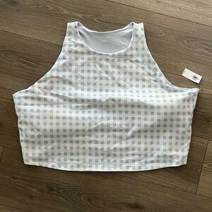 NWT Old Navy Blue and White Gingham Sports Bra Size 4X